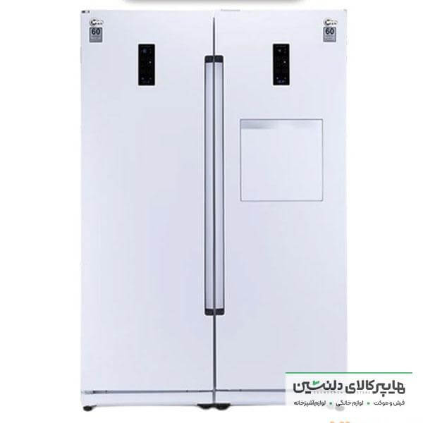 خرید و قیمت یخچال فریزر دوقلو کلور عرض 70 اینورتر روسو هوم بار دار استیل