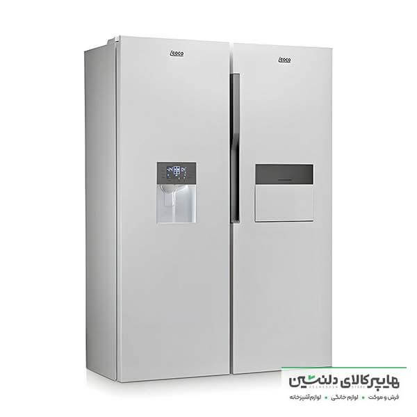 خرید و قیمت یخچال فریزر دوقلو 17 فوت لئوکو رویال هوم بار سفید متالیک