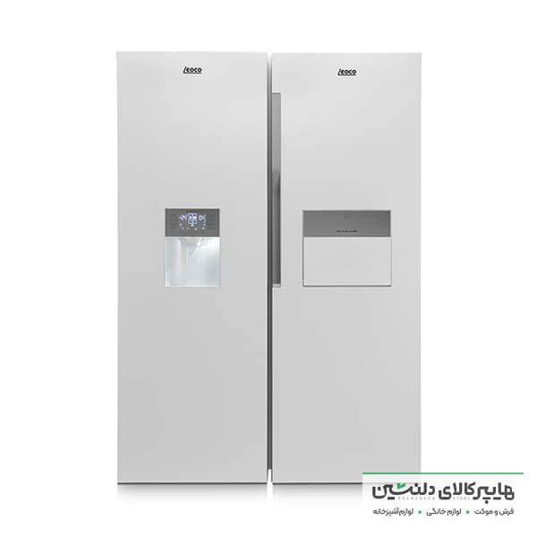 خرید و قیمت یخچال فریزر دوقلو لئوکو یخساز داخل هومبار دار مدل پرایم پلاس