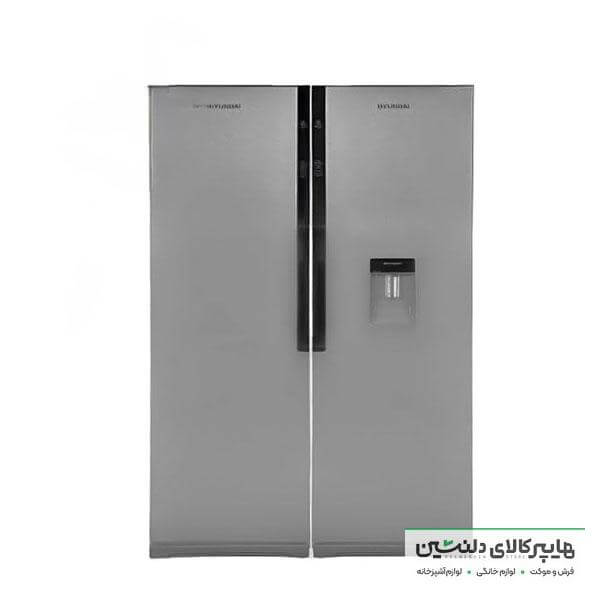 خرید و قیمت یخچال فریزر دوقلو اینورتر هیوندا نقره ای مدل 7071