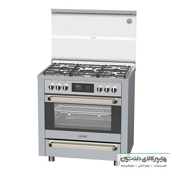 خرید و قیمت اجاق گاز آلتون 5 شعله فر دار استیل مدل MX5 S مبله