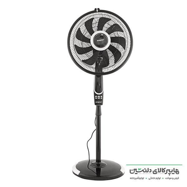 خرید و قیمت پنکه پایه دار و کنترلی مشکی ساپر 375